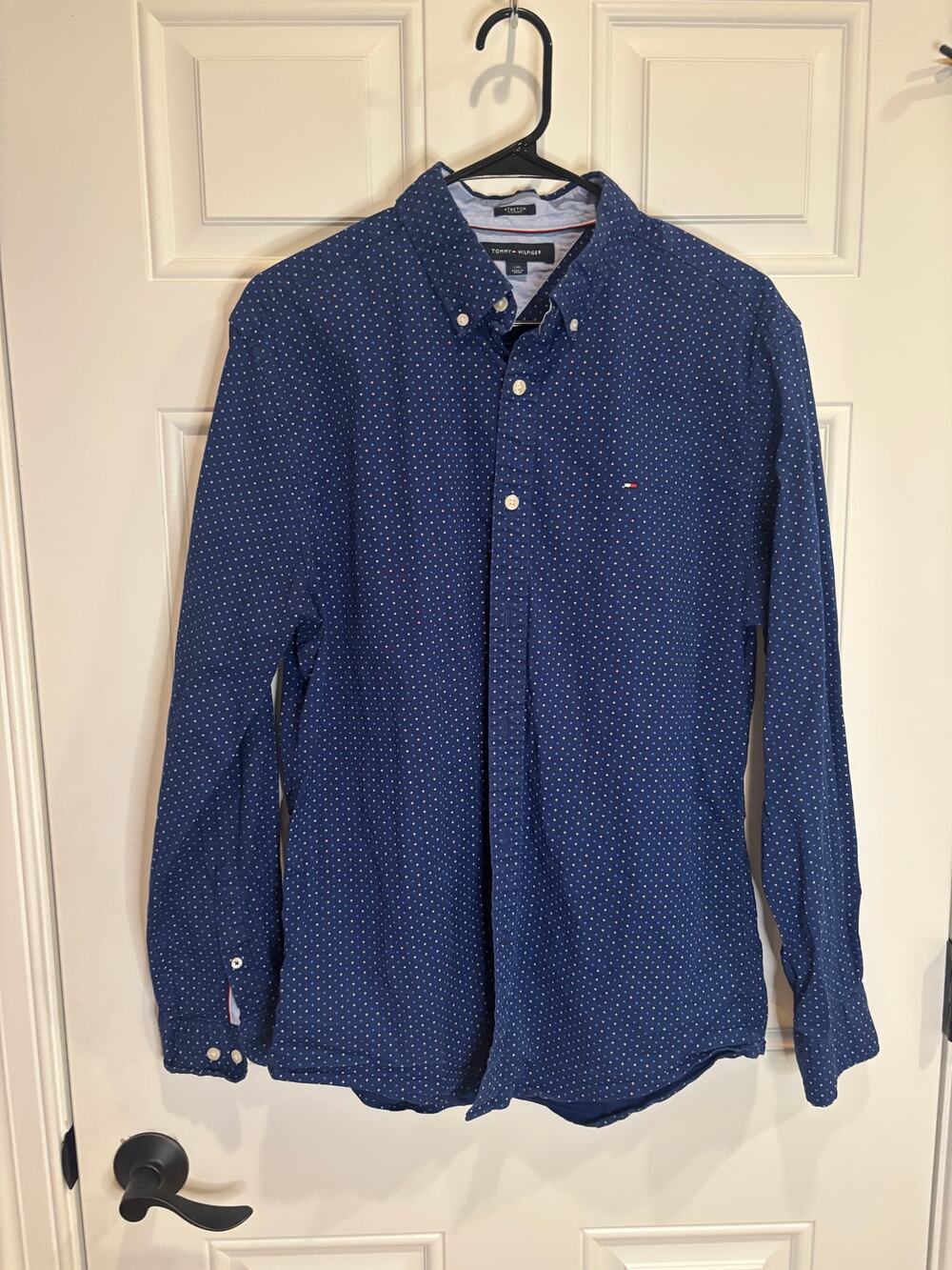 Tommy Hilfiger Blue Stretch Button-Down Shirt – Size L